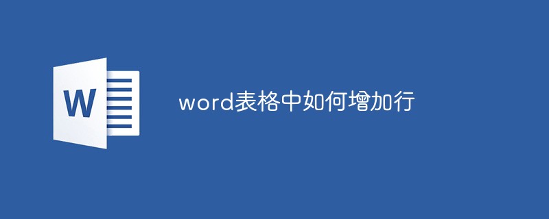 word表格中如何增加行