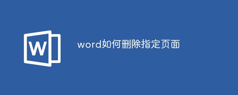 word如何删除指定页面