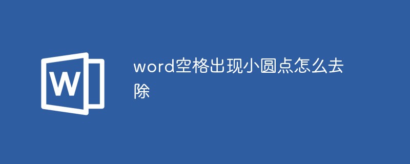 word空格出现小圆点怎么去除