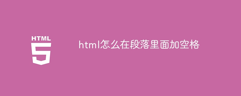 html怎么在段落里面加空格