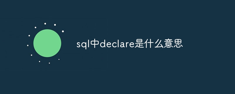 sql中declare是什么意思