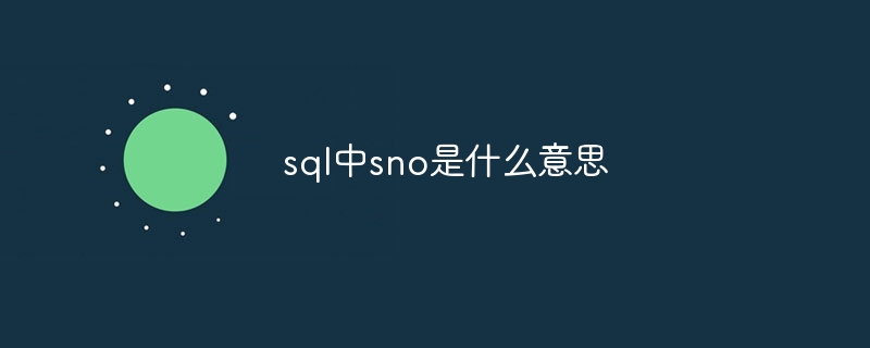 sql中sno是什么意思