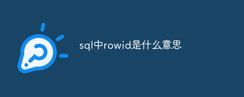 sql中rowid是什么意思