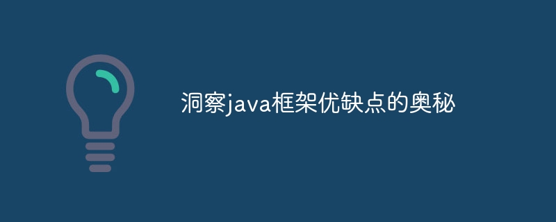 洞察java框架优缺点的奥秘