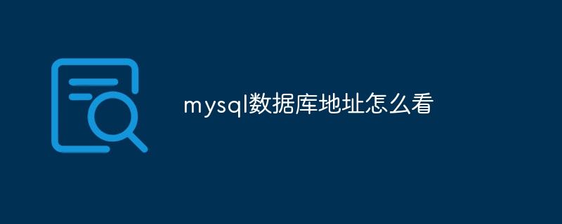 mysql数据库地址怎么看