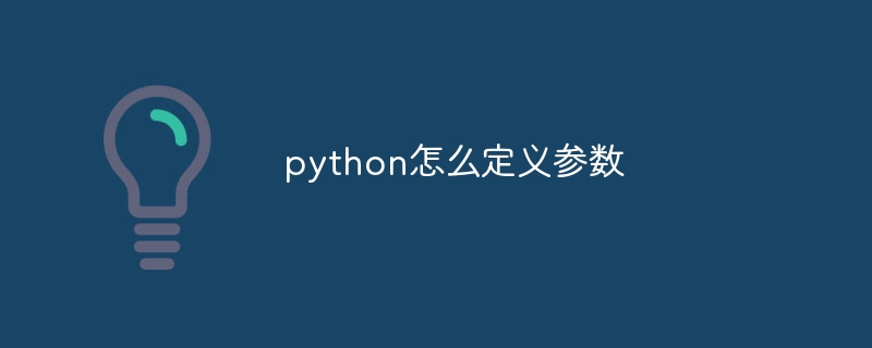 python怎么定义参数