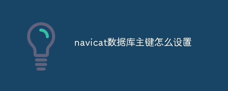 navicat数据库主键怎么设置