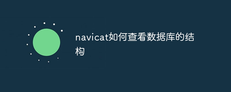 navicat如何查看数据库的结构