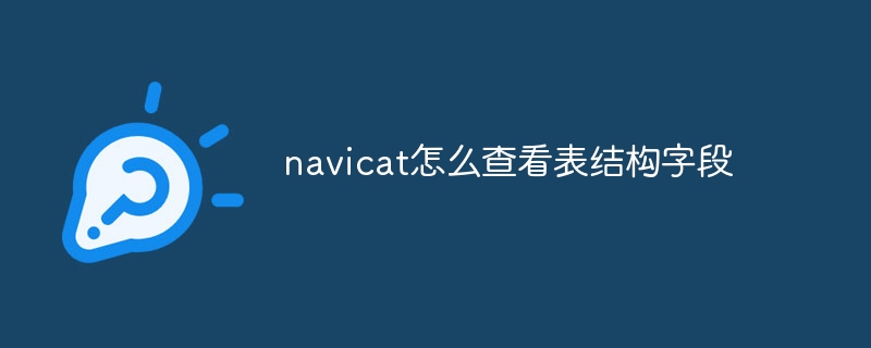 navicat怎么查看表结构字段