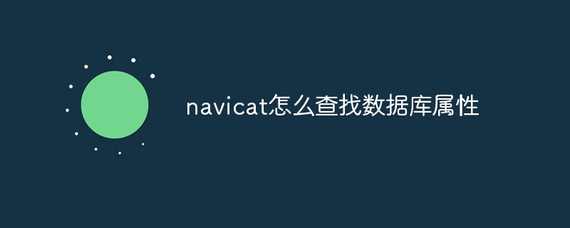 navicat怎么查找数据库属性