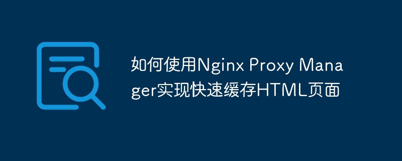 如何使用nginx proxy manager实现快速缓存html页面