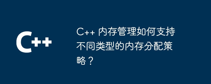 C++ 内存管理如何支持不同类型的内存分配策略？