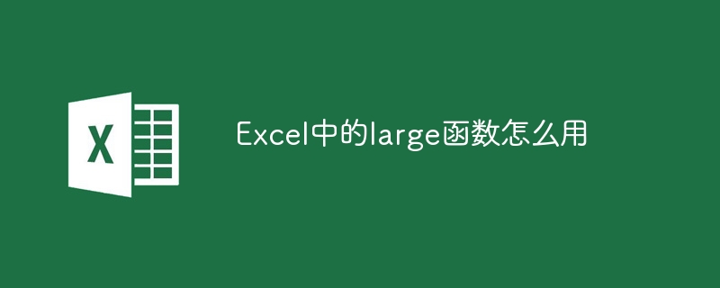 Excel中的large函数怎么用