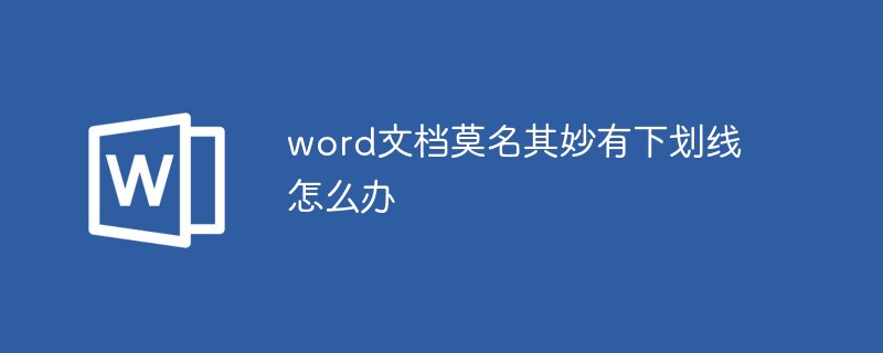 word文档莫名其妙有下划线怎么办