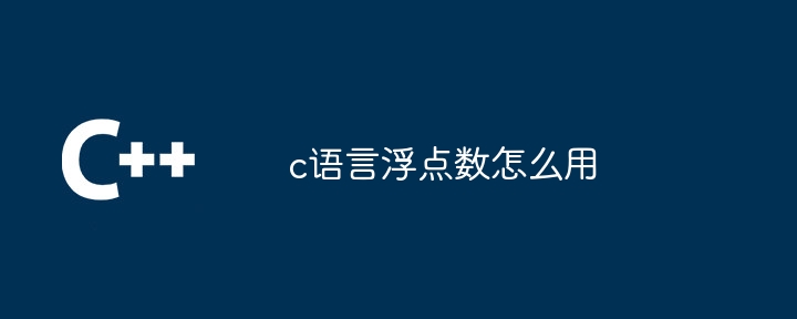 c语言浮点数怎么用