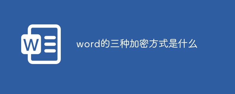 word的三种加密方式是什么