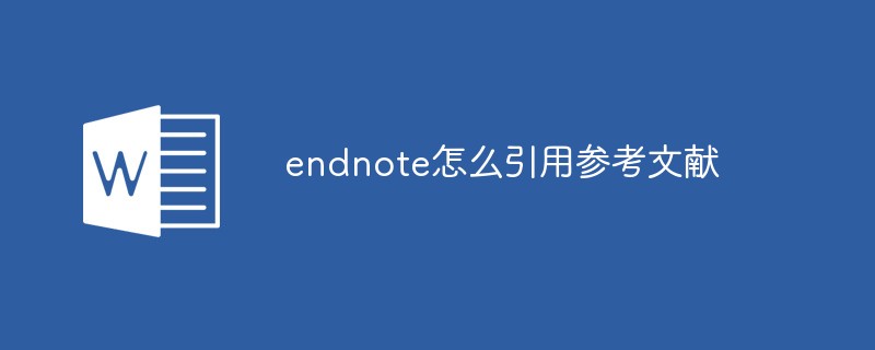 endnote怎么引用参考文献