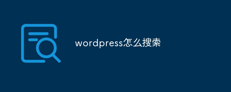 wordpress怎么搜索