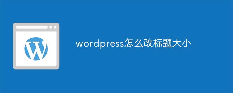 wordpress怎么改标题大小