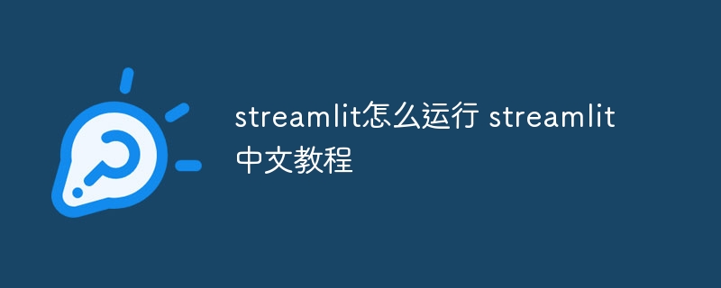 streamlit怎么运行 streamlit中文教程（中文.运行.教程.streamlit...）