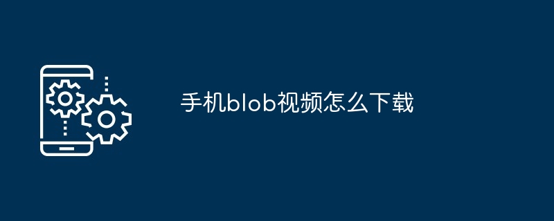 手机blob视频怎么下载