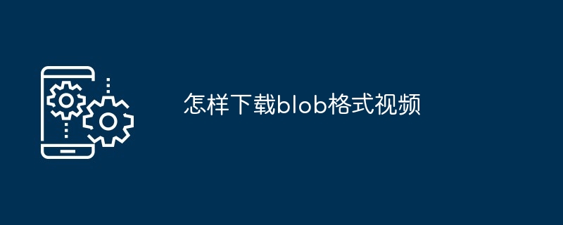 怎样下载blob格式视频