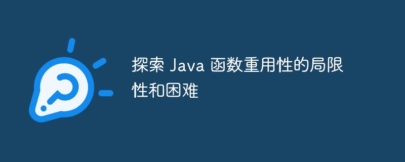 探索 Java 函数重用性的局限性和困难（局限性.重用.函数.困难.探索...）