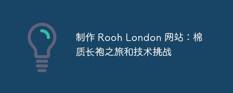 制作 Rooh London 网站：棉质长袍之旅和技术挑战（之旅.长袍.棉质.挑战.制作...）