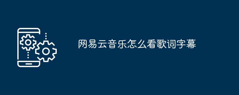 网易云音乐怎么看歌词字幕