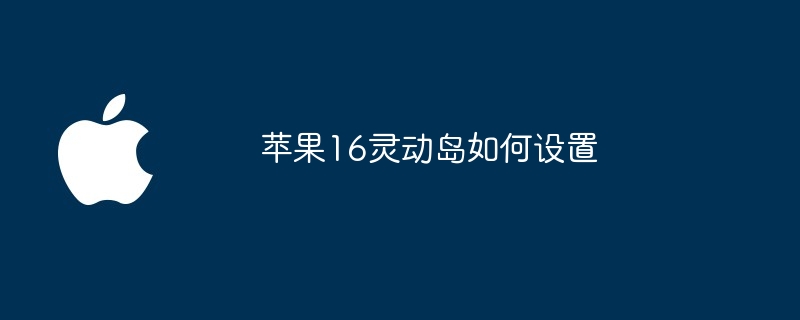 苹果16灵动岛如何设置