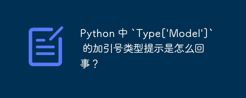 Python 中 `Type[\'Model\']` 的加引号类型提示是怎么回事？（引号.提示.类型.Python.Type...）