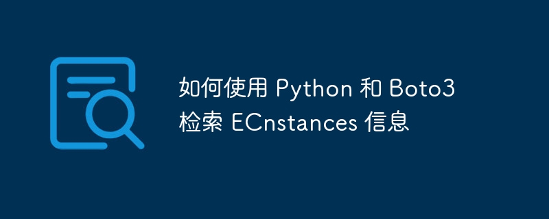 如何使用 Python 和 Boto3 检索 ECnstances 信息