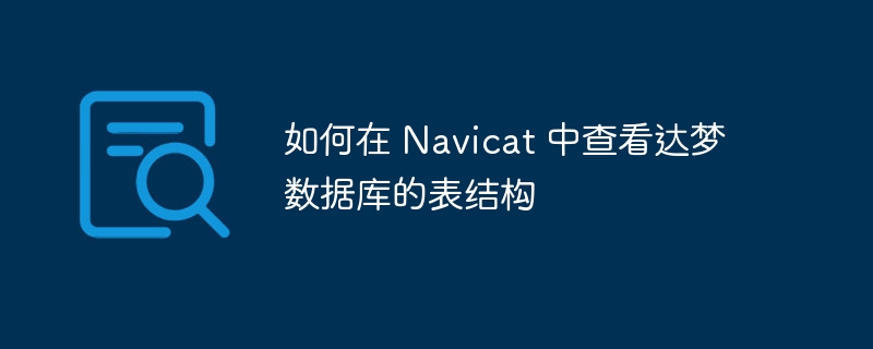 如何在 Navicat 中查看达梦数据库的表结构