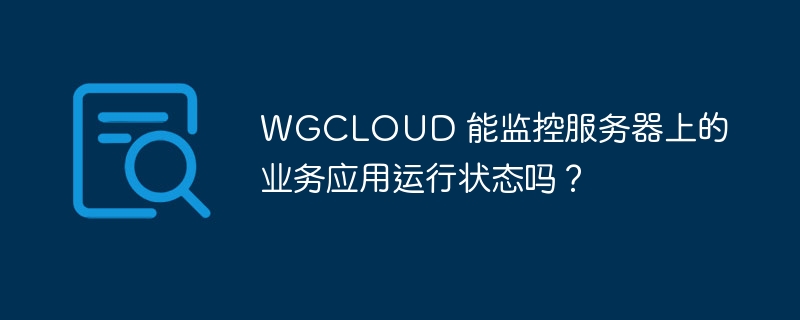 WGCLOUD 能监控服务器上的业务应用运行状态吗？