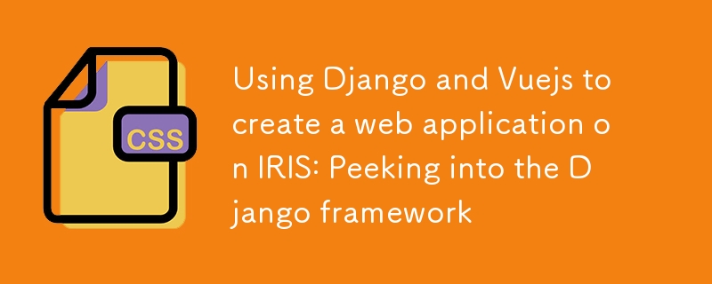 Using Django and Vuejs to create a web application on IRIS: Peeking into the Django framework