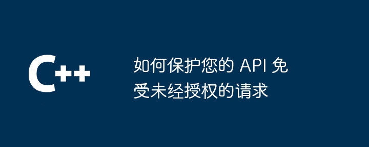 如何保护您的 api 免受未经授权的请求