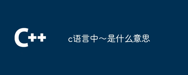 c语言中～是什么意思