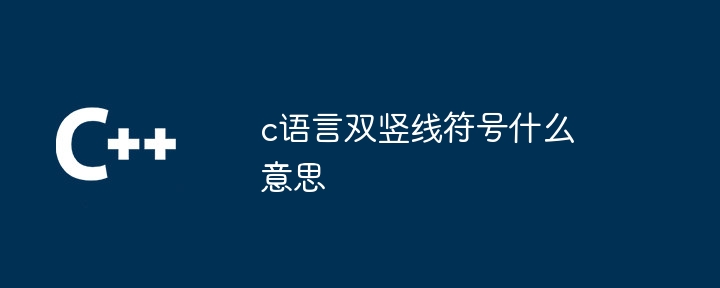 c语言双竖线符号什么意思