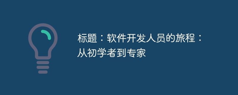 标题：软件开发人员的旅程：从初学者到专家