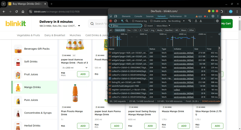 使用 DevTools 和 HAR 文件抓取数据