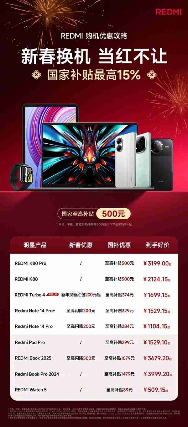 樊振东说国补买手机真香：REDMI Turbo 4仅1699元起