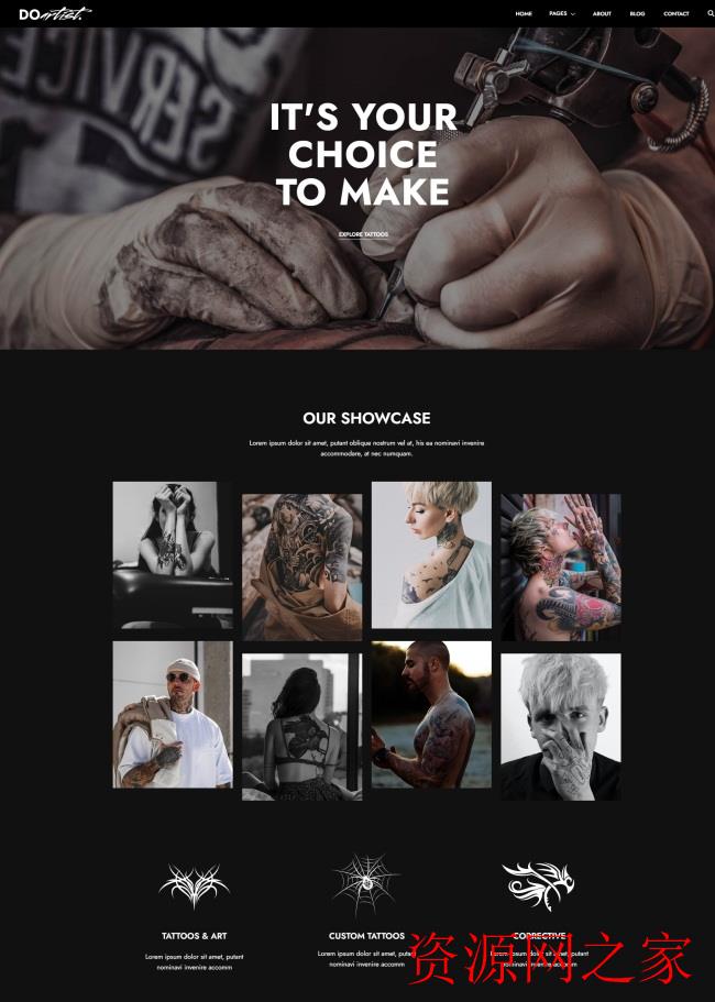 HTML5纹身定制服务机构网站模板(服务机构,纹身,定制,模板,网站......)