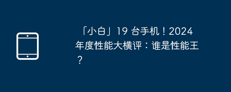 「小白」19 台手机！2024 年度性能大横评：谁是性能王？（性能.谁是.横评.年度.手机.....）